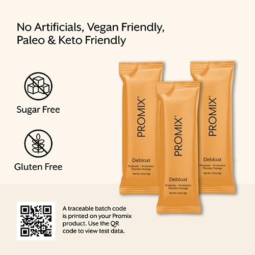 ProMix Nutrition Debloat Prebiotics & Probiotics with Baobab – Vitamin C Rich, Bloating Relief, Immune Support – Orange – 30 Servings (Pack of 30)