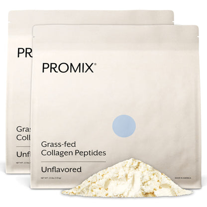 Promix Hydrolyzed Collagen Peptides - Grass-Fed Type I & III, Unflavored, 2 x 2.5 lb | ProMix Nutrition