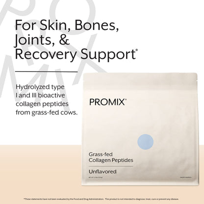 Promix Hydrolyzed Collagen Peptides - Grass-Fed Type I & III, Unflavored, 2 x 2.5 lb | ProMix Nutrition