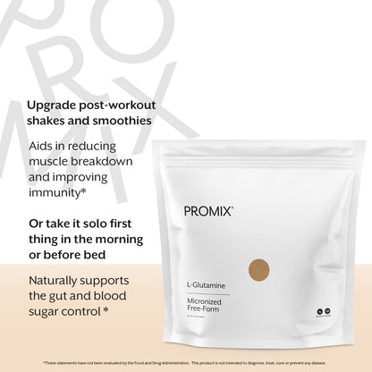 ProMix Nutrition L-Glutamine - Pure Micronized Free-Form, Unflavored, 180 Servings