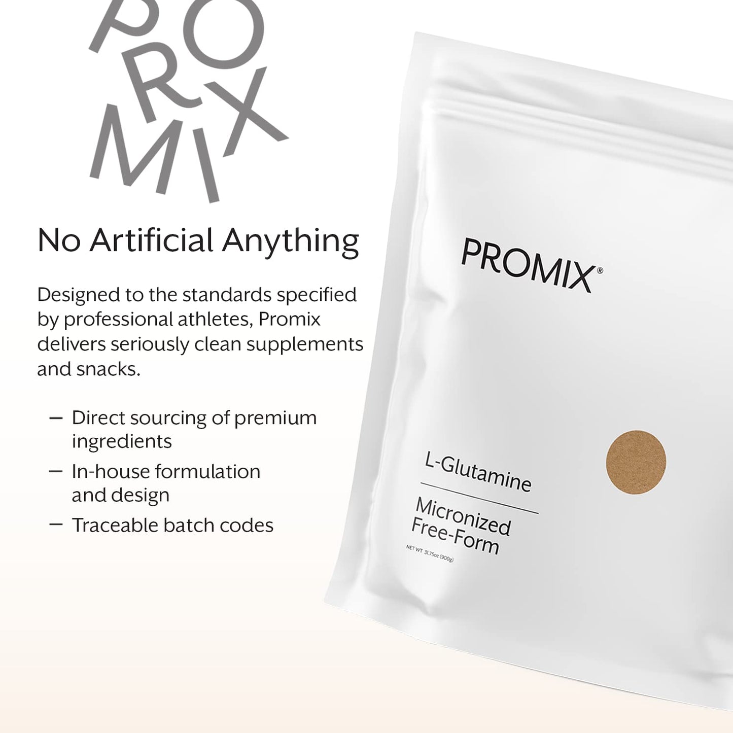 ProMix Nutrition L-Glutamine - Pure Micronized Free-Form, Unflavored, 180 Servings
