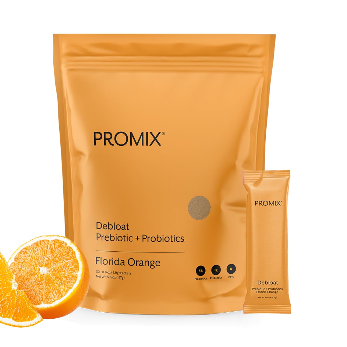 ProMix Nutrition Debloat Prebiotics & Probiotics with Baobab – Vitamin C Rich, Bloating Relief, Immune Support – Orange – 30 Servings (Pack of 30)