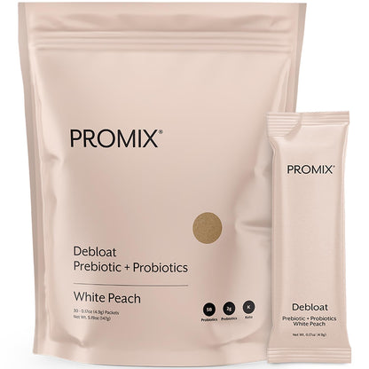 ProMix Nutrition Debloat: Prebiotics & Probiotics for Bloating Relief (White Peach) - 30 Servings
