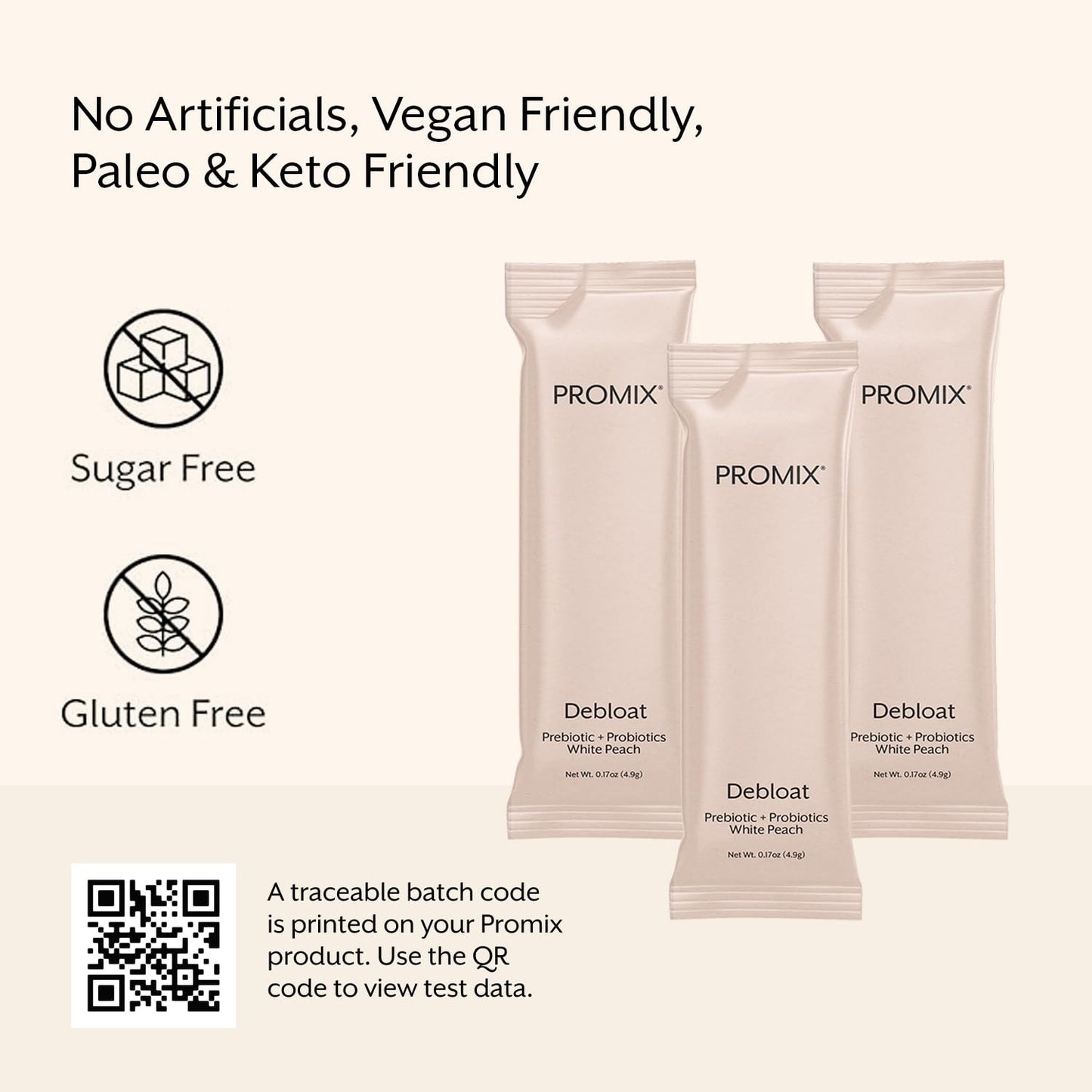 ProMix Nutrition Debloat: Prebiotics & Probiotics for Bloating Relief (White Peach) - 30 Servings