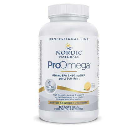 Nordic Naturals ProOmega Lemon Flavor — 120 Soft Gels, 1280 mg Omega-3 (EPA & DHA) for Heart, Brain & Immune Health