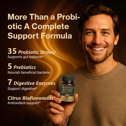 Proriginal Probiotics for Women & Men – 100 Billion CFU, 35 Strains, Prebiotics & Enzymes, 180 Caps