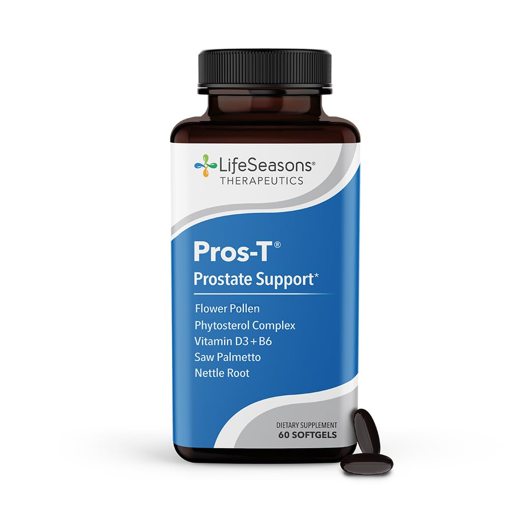 LifeSeasons Pros-T Prostate Support Supplement – Saw Palmetto, Phytosterol, Zinc, Nettle, Vitamin D-3 & B6 | 60 Softgels