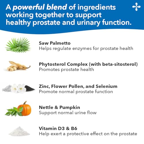 LifeSeasons Pros-T Prostate Support Supplement – Saw Palmetto, Phytosterol, Zinc, Nettle, Vitamin D-3 & B6 | 60 Softgels