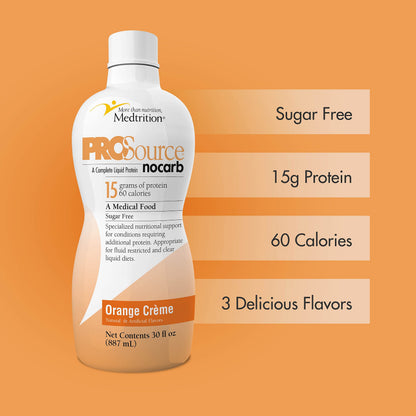 Medtrition ProSource NoCarb Orange Creme Liquid Protein – 15 g/30 mL, 4 Bottles