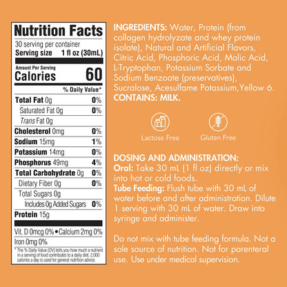 Medtrition ProSource NoCarb Orange Creme Liquid Protein – 15 g/30 mL, 4 Bottles