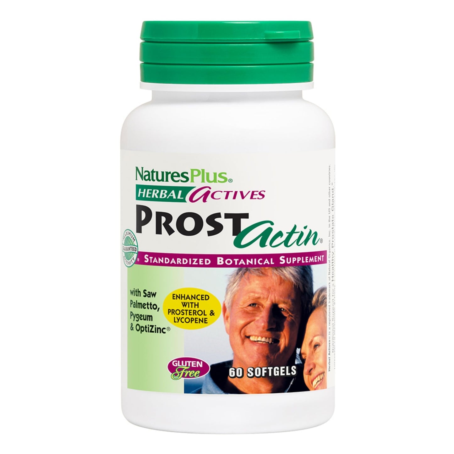 Natures Plus ProstActin Herbal Actives – Prostate Support with Saw Palmetto, Pygeum & Pumpkin Seed Oil, 60 Softgels (30 Servings) | Gluten-Free