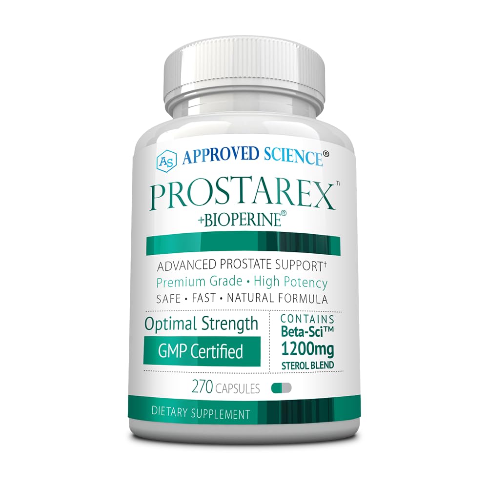 Approved Science Prostarex – Prostate Supplement with Saw Palmetto, 1200mg Beta-Sitosterol, Bioperine – 270 Capsules (3 Month Supply)