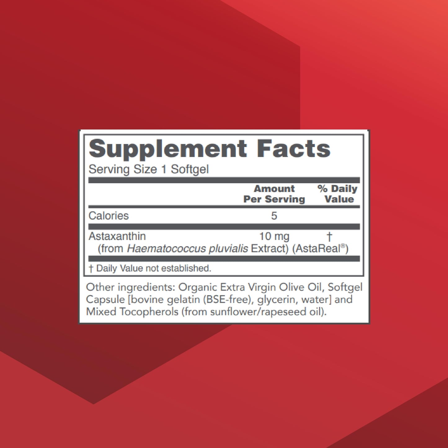 Protocol Astaxanthin 10mg Softgels – Supports Cellular Health* – Non-GMO & Dairy Free – 60 Softgels