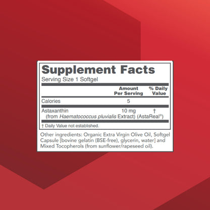 Protocol Astaxanthin 10mg Softgels – Supports Cellular Health* – Non-GMO & Dairy Free – 60 Softgels