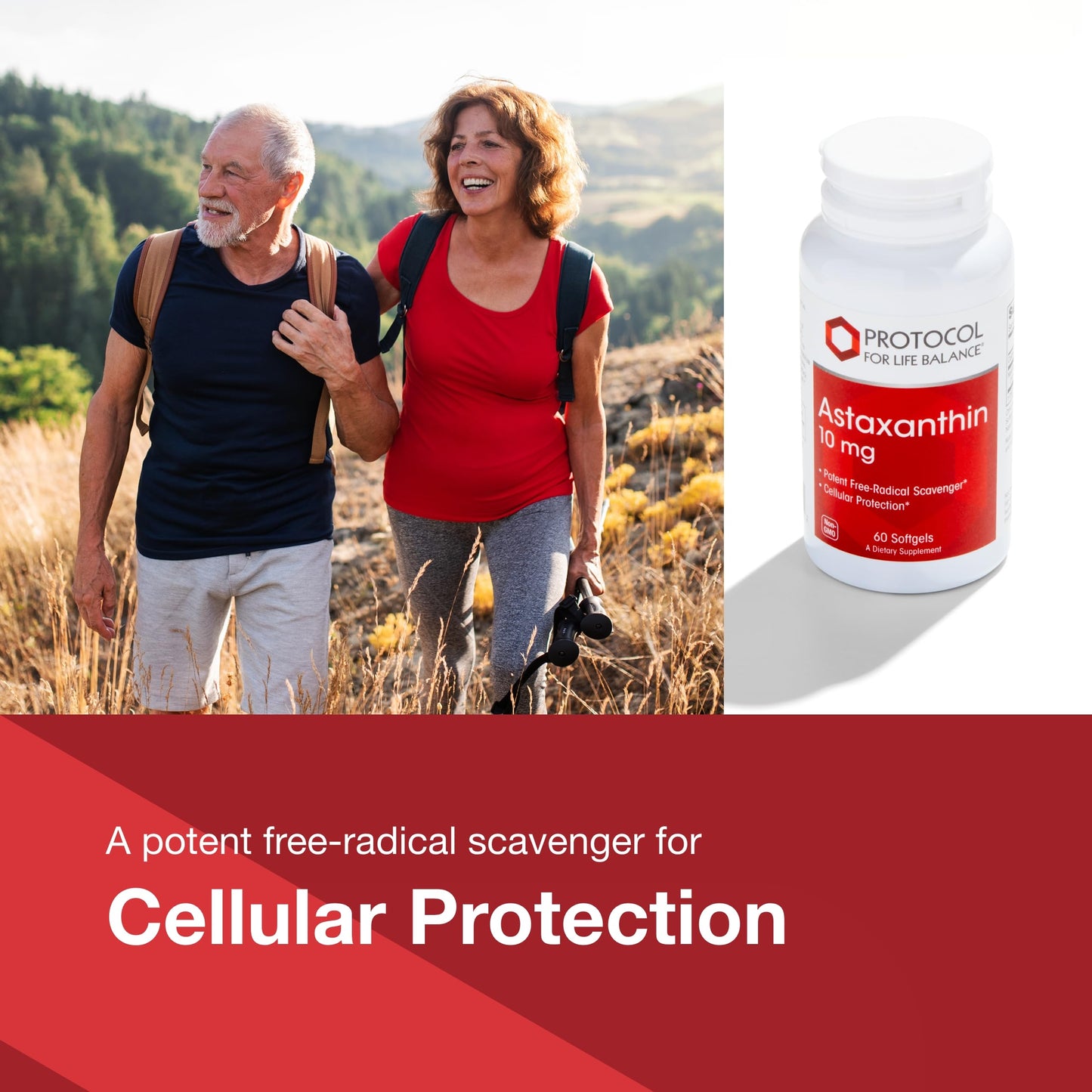 Protocol Astaxanthin 10mg Softgels – Supports Cellular Health* – Non-GMO & Dairy Free – 60 Softgels