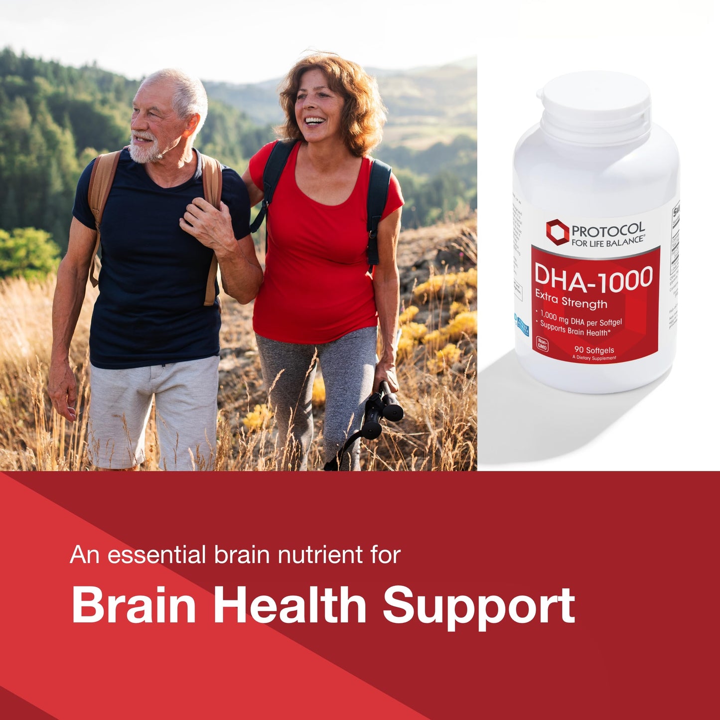 Protocol DHA-1,000 Extra Strength DHA 1,000mg Fish Oil – Brain Health & Support | Easy Digestion | Non-GMO & Halal | 90 Softgels