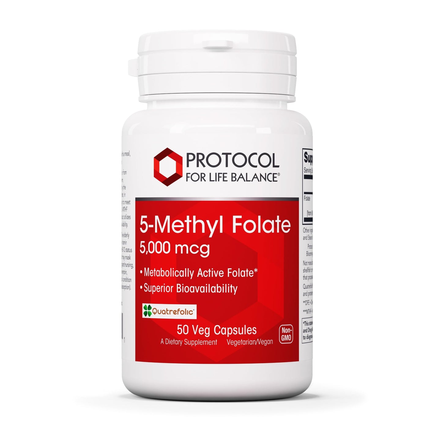 Protocol For Life Balance 5-Methylfolate 5,000 mcg – Brain Support – Vegan Kosher – 50 Veg Caps