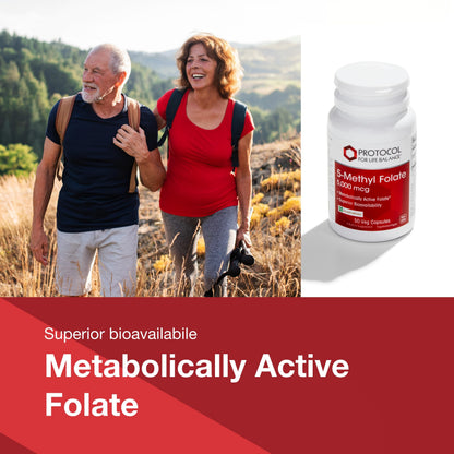 Protocol For Life Balance 5-Methylfolate 5,000 mcg – Brain Support – Vegan Kosher – 50 Veg Caps