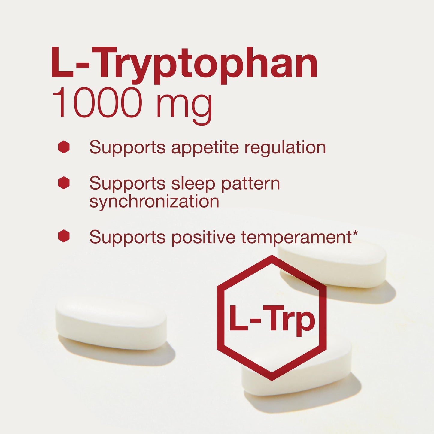 L-Tryptophan 1000mg - Sleep Support by Protocol for Life Balance (60 Tabs)