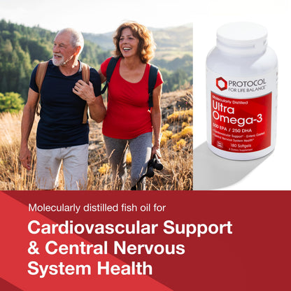 Protocol Ultra Omega-3 500mg EPA / 250mg DHA – Heart & Brain Support | Non-GMO & Halal | 180 Softgels