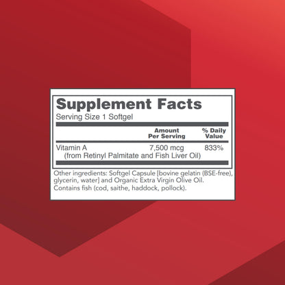 Protocol For Life Balance Vitamin A 25,000 IU – Eye, Retina & Immune Health, 100 Softgels