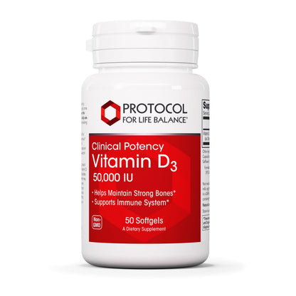 Protocol For Life Balance Vitamin D3 50,000 IU – Immune & Bone Health (50 Softgels)