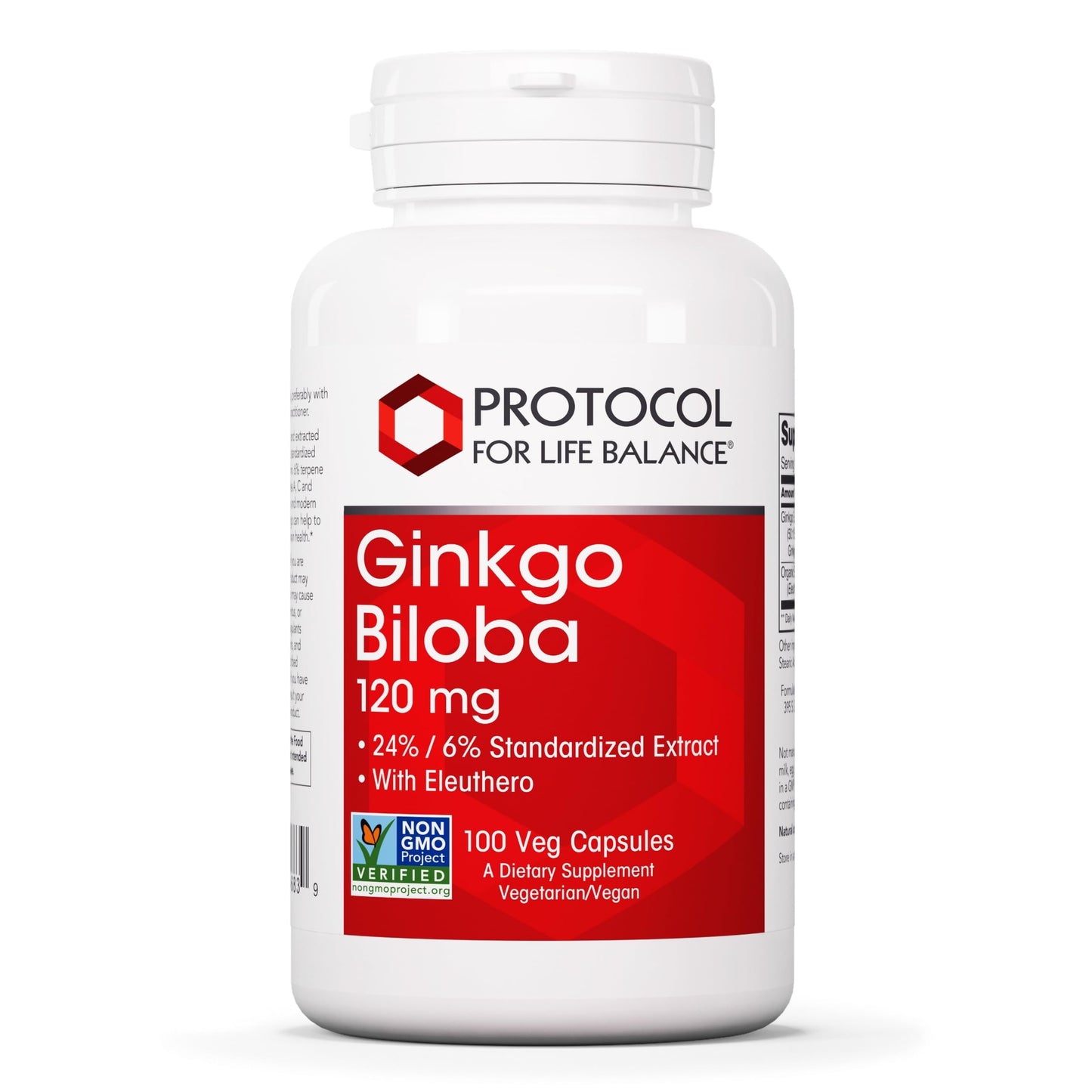 Protocol Ginkgo Biloba 120 mg with Eleuthero – Brain Health & Circulation | 100 Veg Capsules