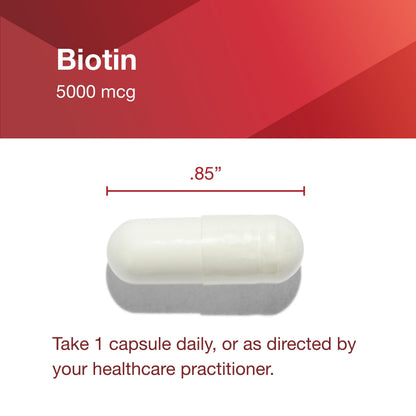 Biotin 5,000mcg Vitamin B7 – Hair, Skin & Nails | 90 Veg Caps