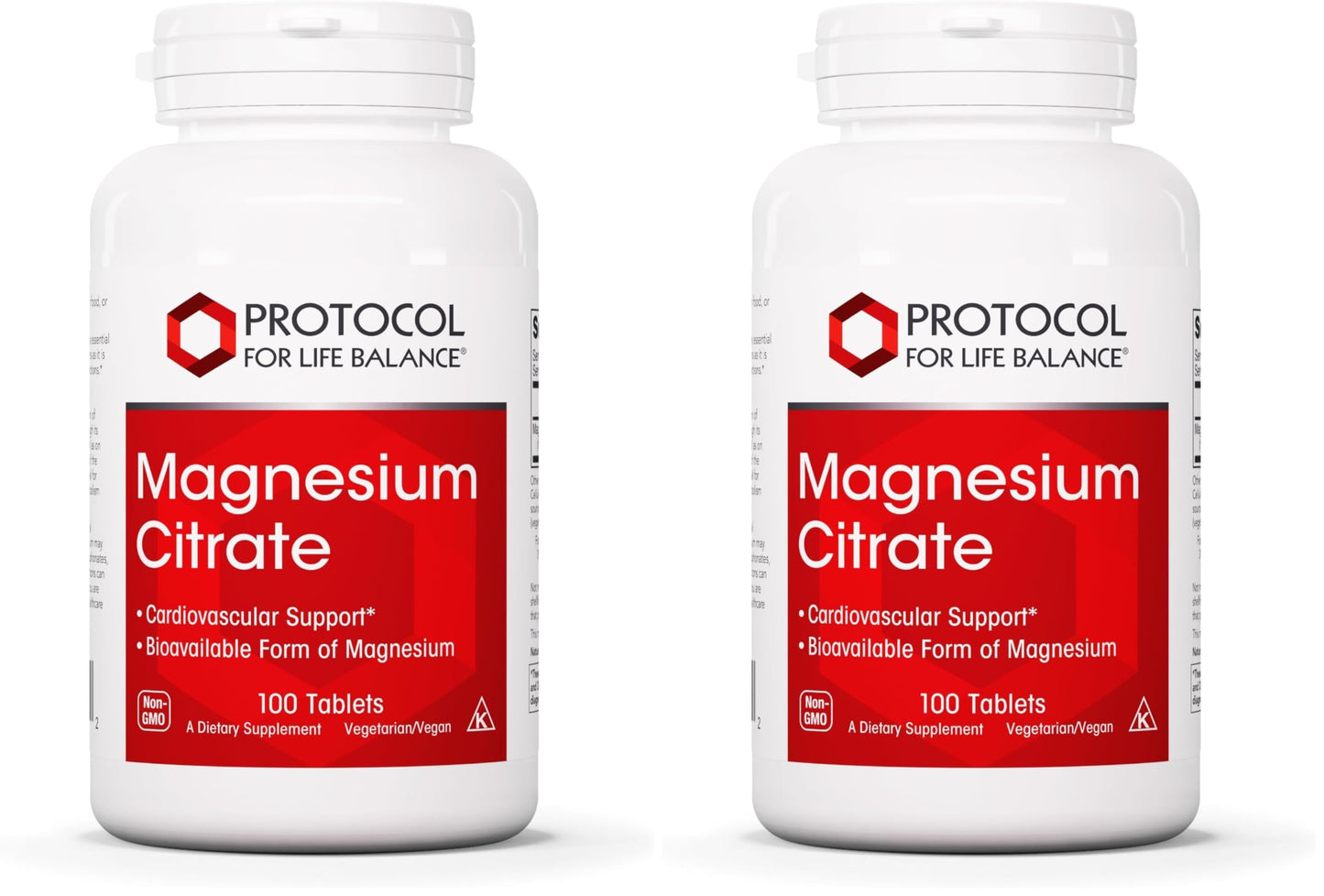 Magnesium Citrate 400mg – Heart Health & Bone Support | Protocol for Life Balance | Vegan, Kosher & Halal | 100 Tabs (Pack of 2)