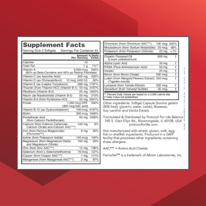 Protocol Ortho Multi: Complete Vitamins & Minerals Complex | Egg Free, Keto Friendly | 90 Softgels