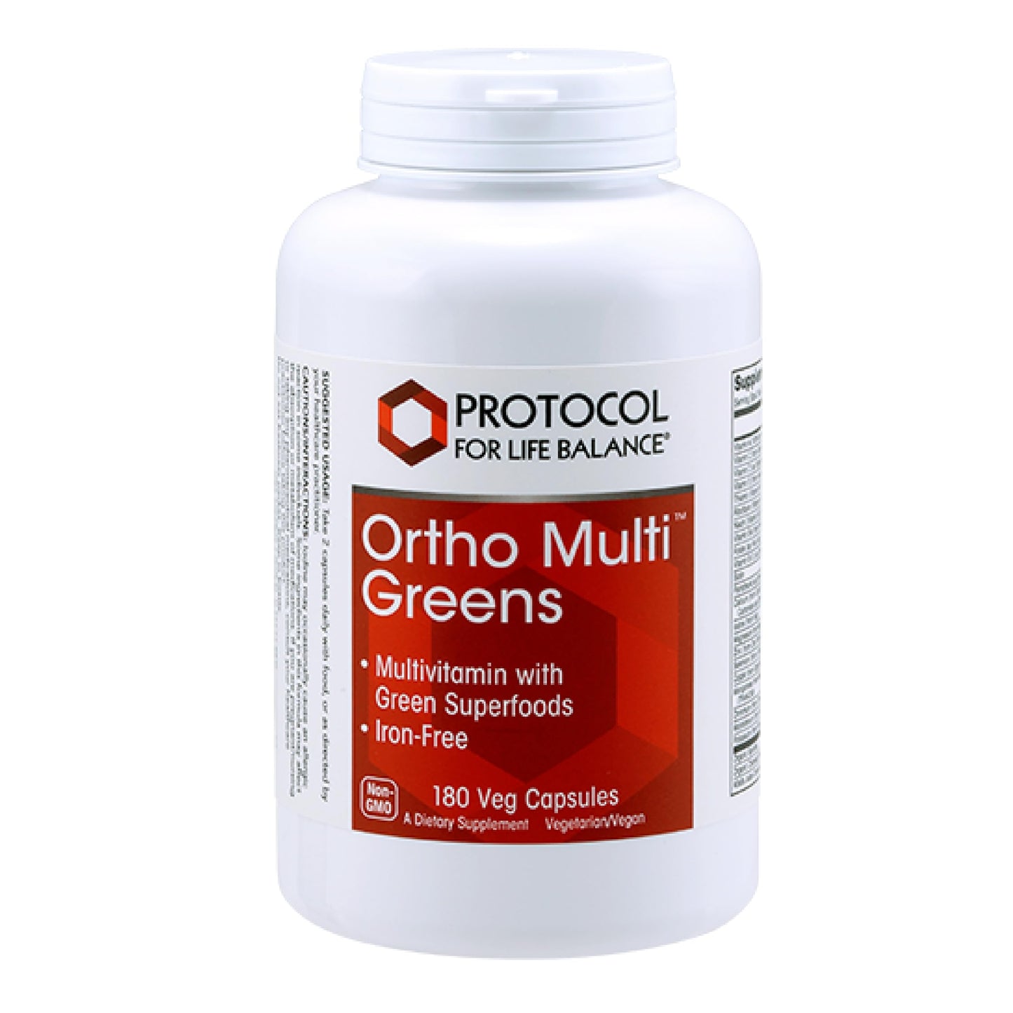 Protocol Ortho Multi Greens – Multivitamin with Green Superfoods, Iron Free (180 Veg Caps)