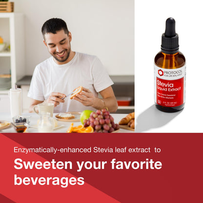 Protocol Stevia Liquid Extract - Zero-Calorie Herb-Based Sweetener - 2 fl oz