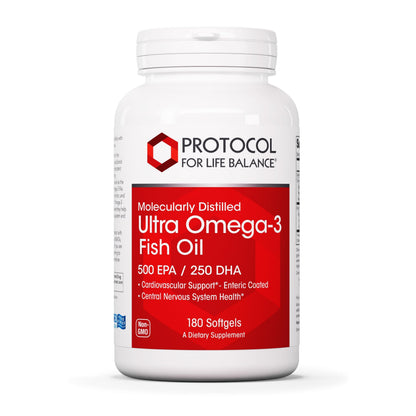 Protocol Ultra Omega-3 500mg EPA / 250mg DHA – Heart & Brain Support | Non-GMO & Halal | 180 Softgels