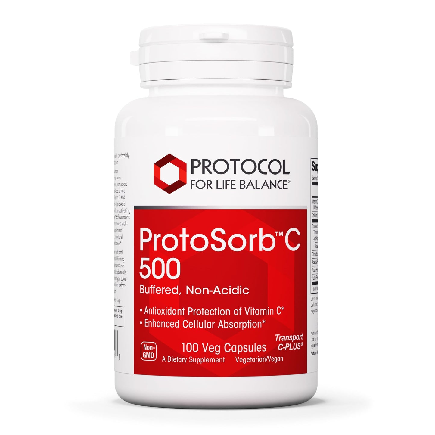 Protocol Protosorb C 500 - Highly Absorbable Vitamin C - for Immune System & Bone Health Supplement* - with Alpha-Lipoic Acid - Buffered, Non-Acidic Vitamin C - 100 Veg Caps