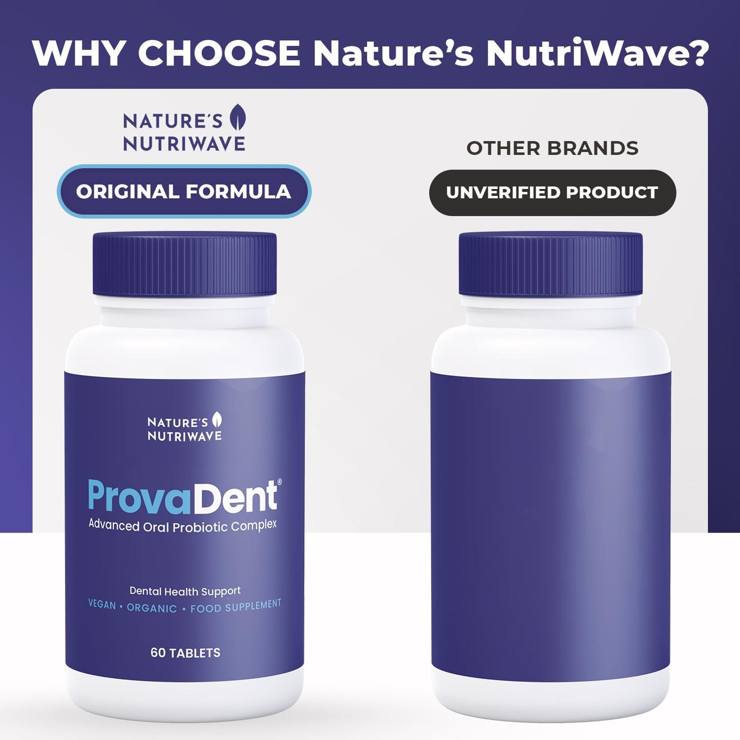 ProvaDent by Nature's NutriWave - Natural Oral Probiotics for Fresh Breath (60 Tablets)