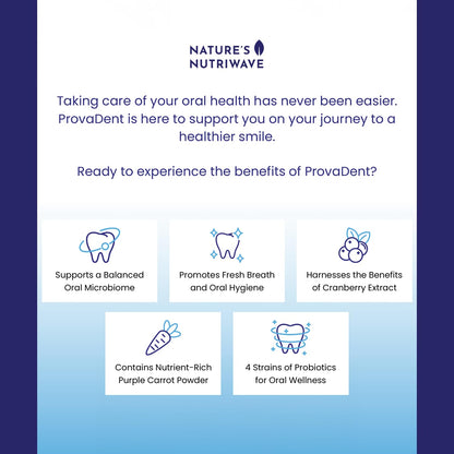 ProvaDent by Nature's NutriWave - Natural Oral Probiotics for Fresh Breath (60 Tablets)