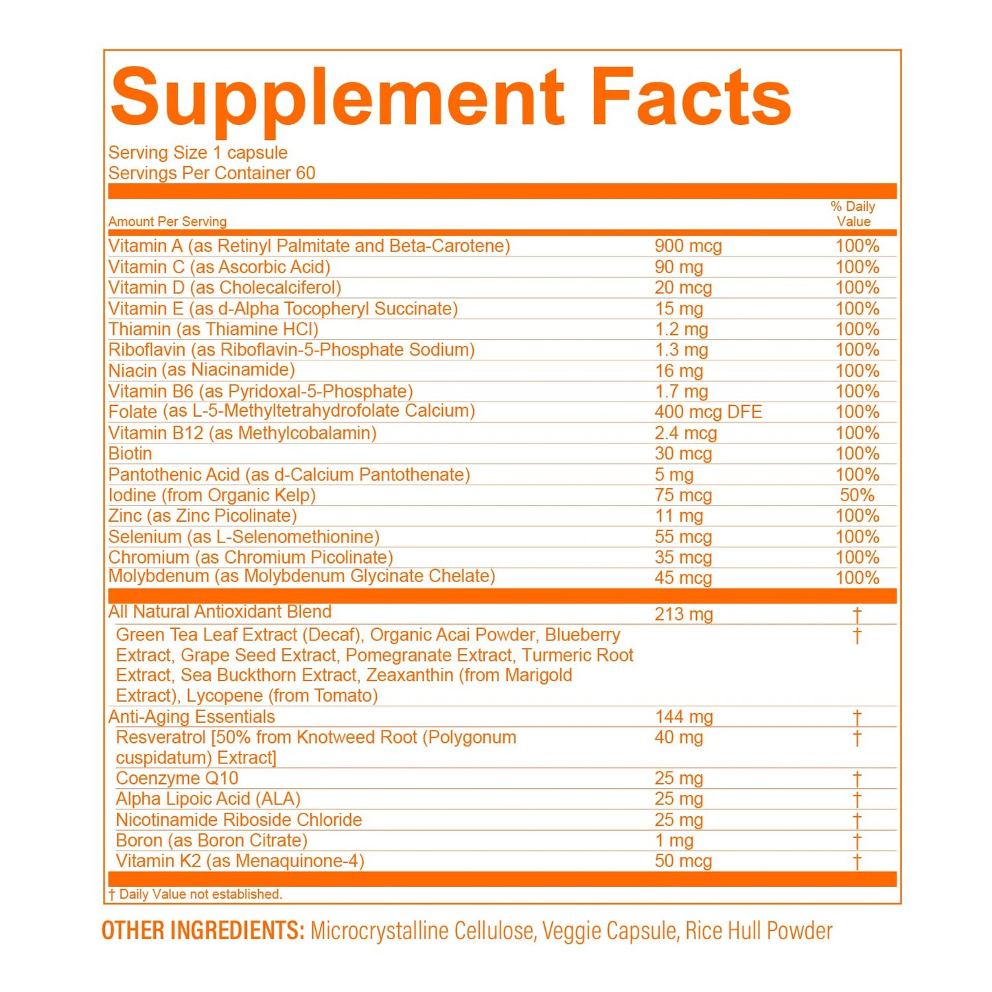PS Longevity Supplement – Anti-Aging Multivitamin for Men & Women – Premium Methylated B Vitamins, CoQ10, NR, Urolithin A & Natural Antioxidants – Cellular Health, Energy & Memory – 2 Month Supply