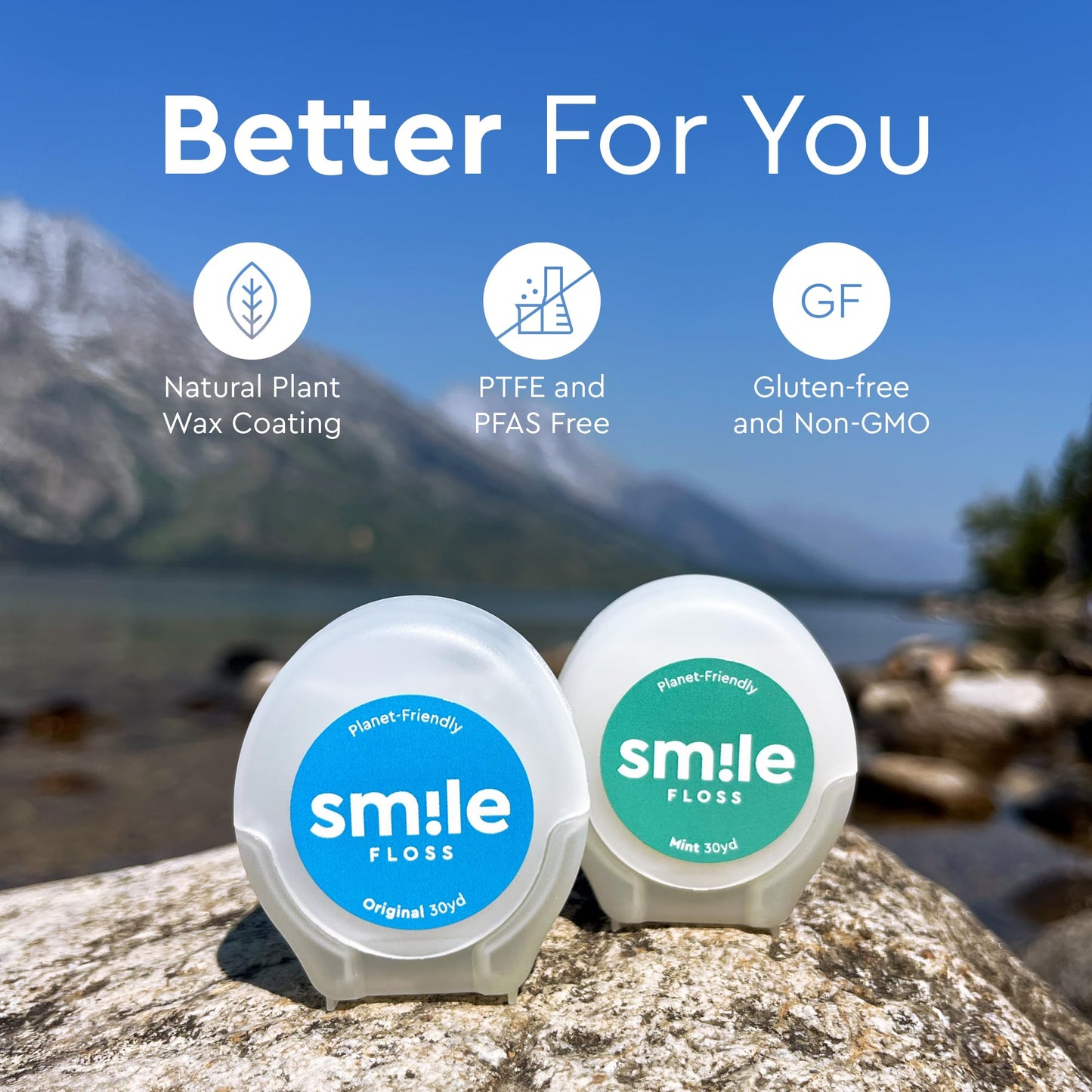 Smile Expanding Floss - Premium Woven Dental Floss with Plant-Based Wax (4-Pack, 30 Yards Each)