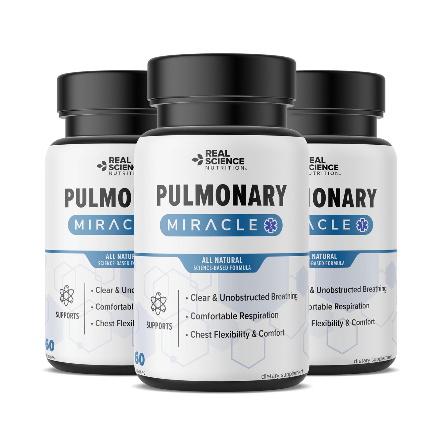 Real Science Nutrition Pulmonary Miracle COPD Relief & Lung Detox Capsules – 60 Caps (Pack of 3)