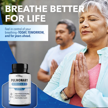 Real Science Nutrition Pulmonary Miracle COPD Relief & Lung Detox Capsules – 60 Caps (Pack of 3)
