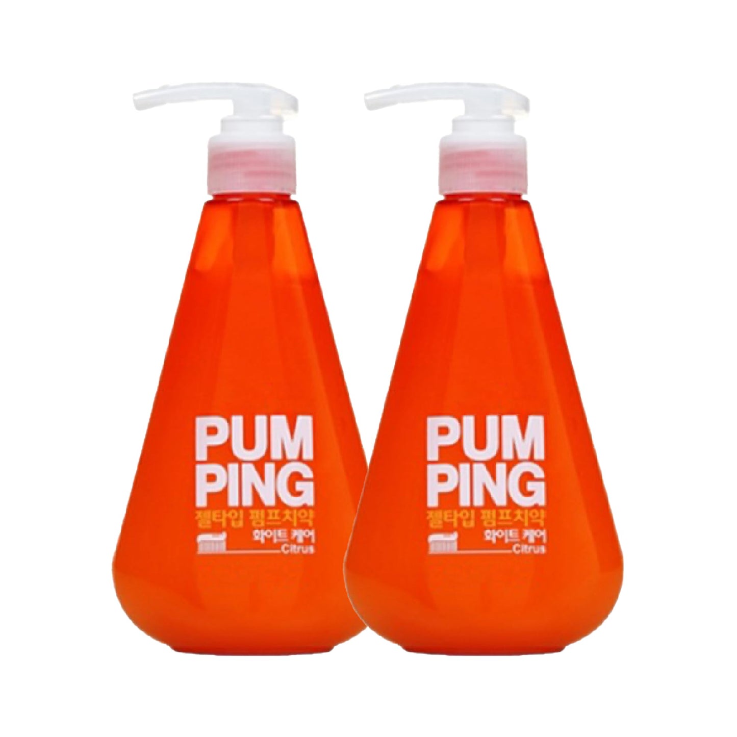 Pumping Toothpaste Citrus Scent 2-Pack | Mess-Free Gel for Fresh Breath