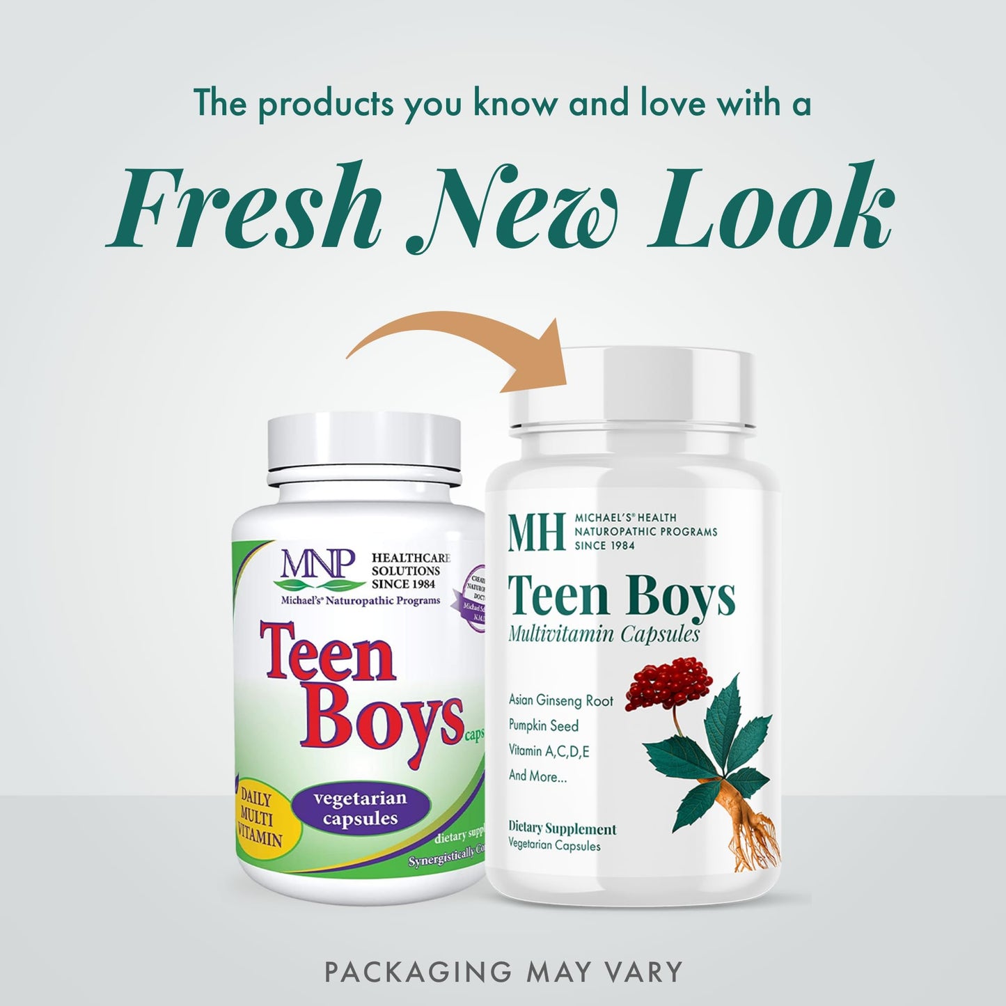 Teen Boys Daily Multivitamin – Michael's Health Naturopathic, 120 Vegetarian Capsules, Kosher