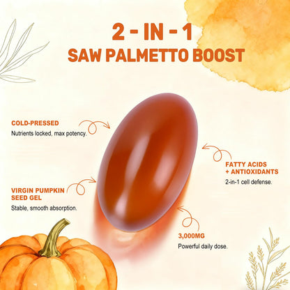 BEWORD Pumpkin Seed Oil with Saw Palmetto – 3000mg per Serving, 600 Softgels