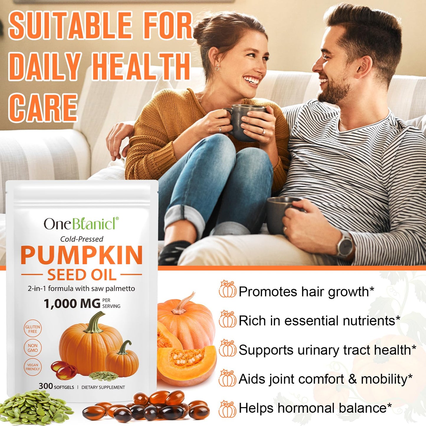 Pumpkin Seed Oil with Saw Palmetto – Prostate & Hair Health