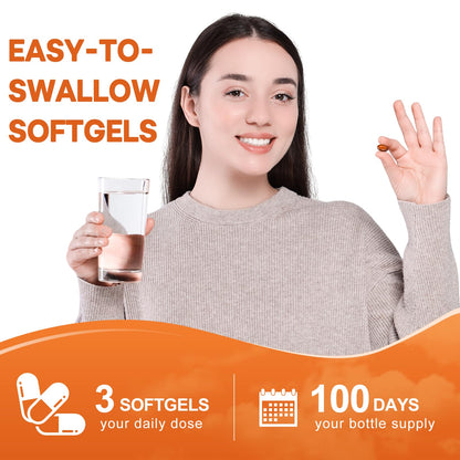 Pumpkin Seed Oil with Saw Palmetto Softgels - 3000mg per Serving | 300/600 Softgels | Cold-Pressed & Non-GMO