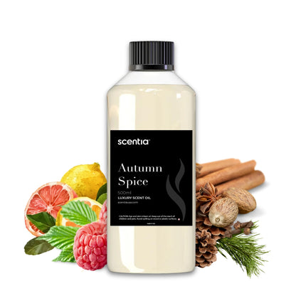 Scentia Autumn Spice Essential Oil – 500ml Fall Pumpkin Spice Diffuser Oil for Home, Halloween & Thanksgiving Décor