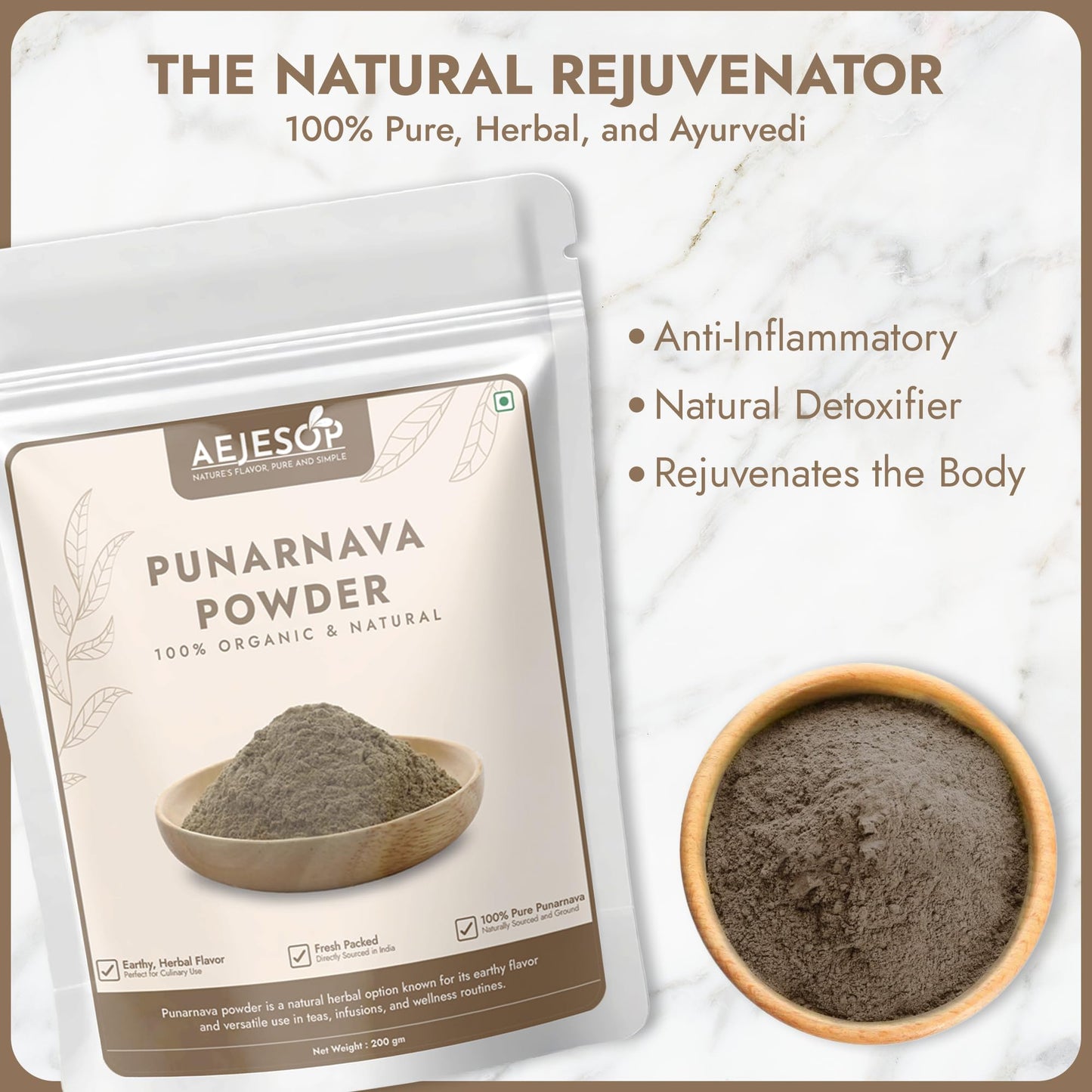 AEJESOP Punarnava Powder – Boerhavia Diffusa, 7oz (200g) | Herbal Supplement
