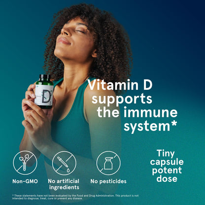 Puori Vitamin D3 Softgels 2500 IU (62.5 mcg) – 240 Count, Non-GMO & Gluten-Free
