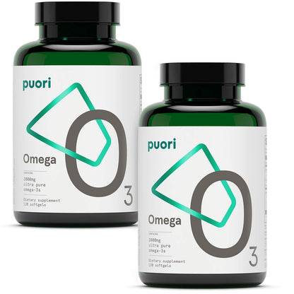 Puori O3 Omega-3 Fish Oil — Burpless, Wild-Caught, 2000mg Omega-3 (EPA 1250mg / DHA 500mg), 240 Softgels, IFOS Certified