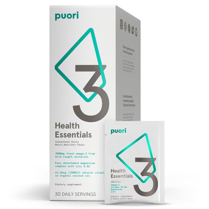 Puori P3 Health Essentials: Multivitamins for Men & Women – 30 Servings